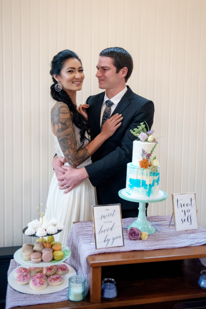 pastel watercolor wedding cake