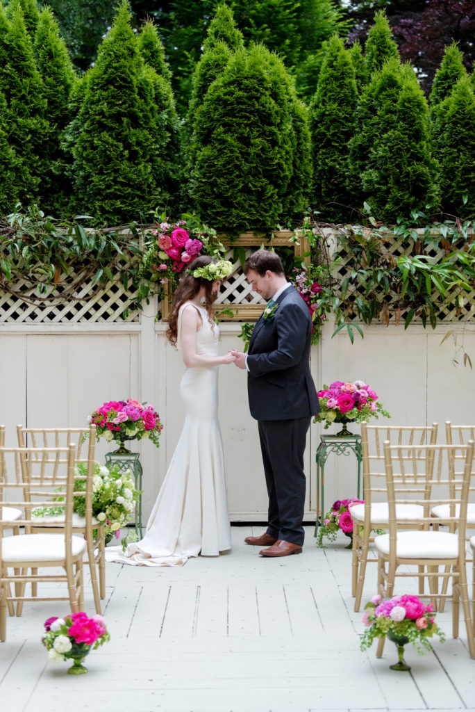 Portland's White House Venue Tour Pink and Green courtyard ceremony and reception